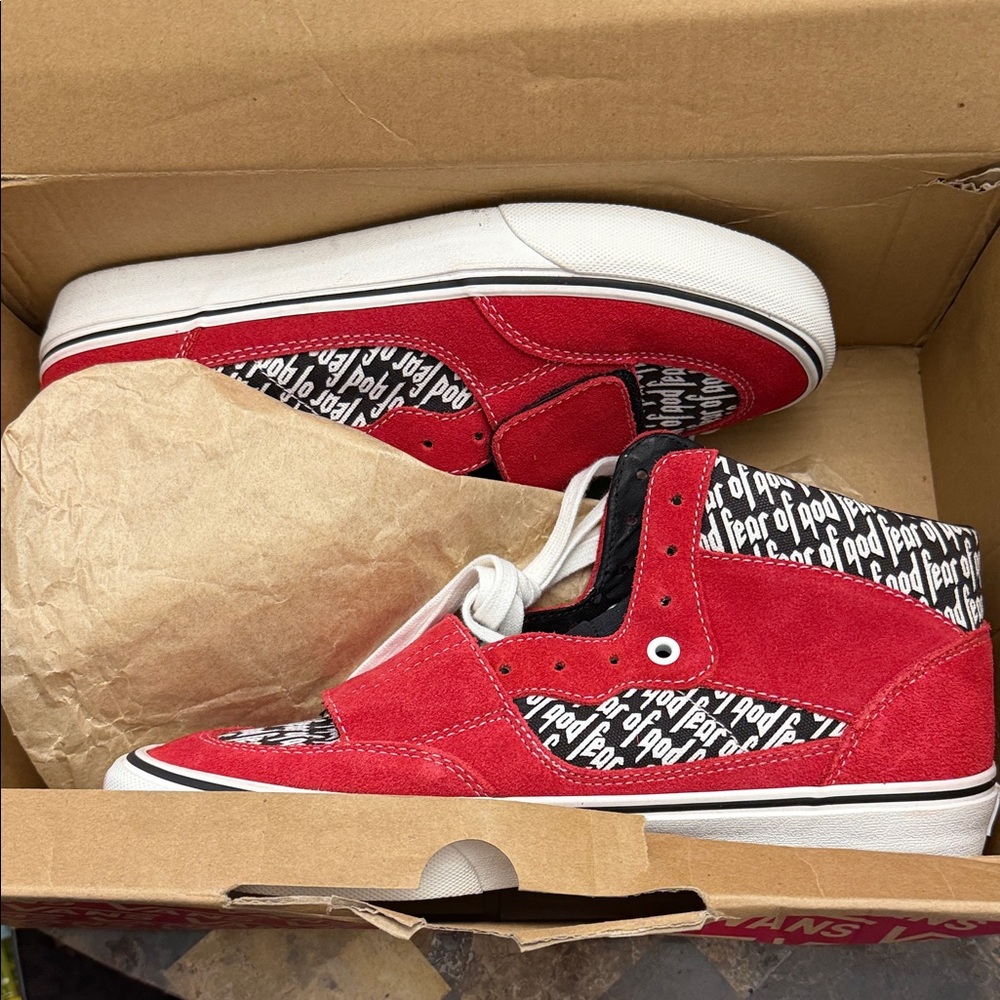 Fear of God Red and Black Athletic Shoes